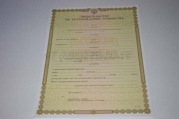 Свидетельство об Установлении Отцовства 2016г в Ульяновске