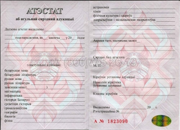Аттестат о Полном Среднем Образовании Беларуси 2025г в Ульяновске